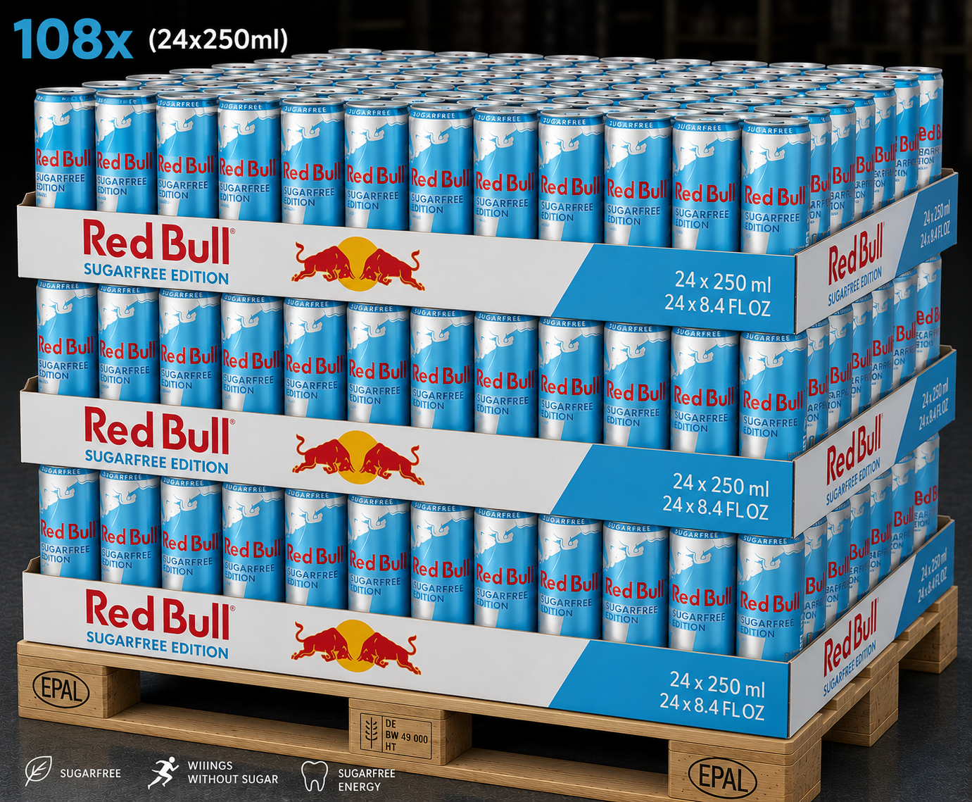 Red Bull SugarFree Edition 108x (24x250ml )
